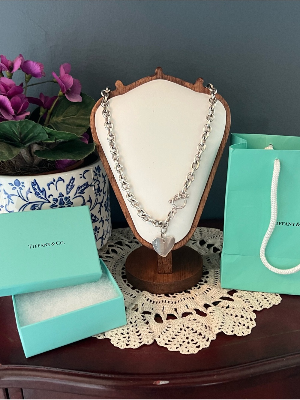 Tiffany & Co. Return to Tiffany Heart Tag Toggle Necklace 18”
